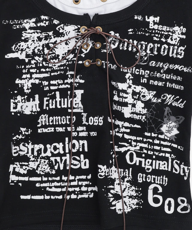 ハトメネックデザインSSトップス