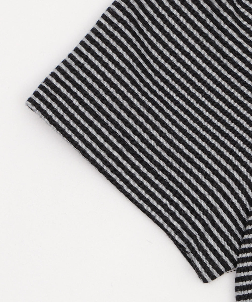 ヘンリーネックボーダーフードパーカー