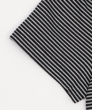 ヘンリーネックボーダーフードパーカー