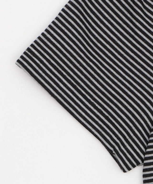 ヘンリーネックボーダーフードパーカー