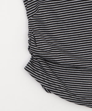 ヘンリーネックボーダーフードパーカー