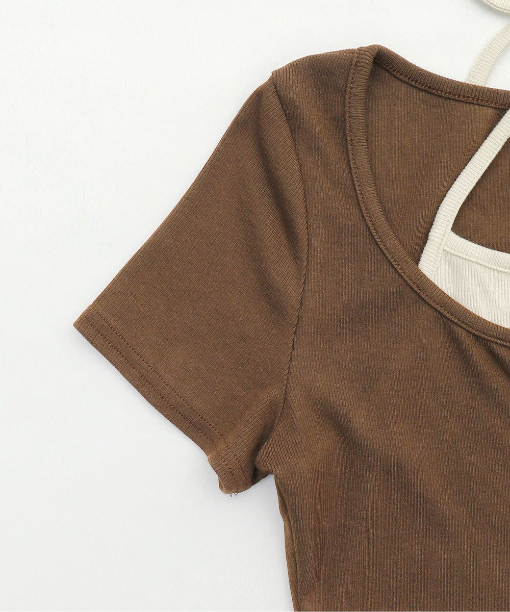 フロントレースアップレイヤードT