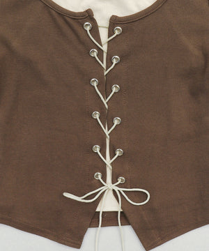 フロントレースアップレイヤードT