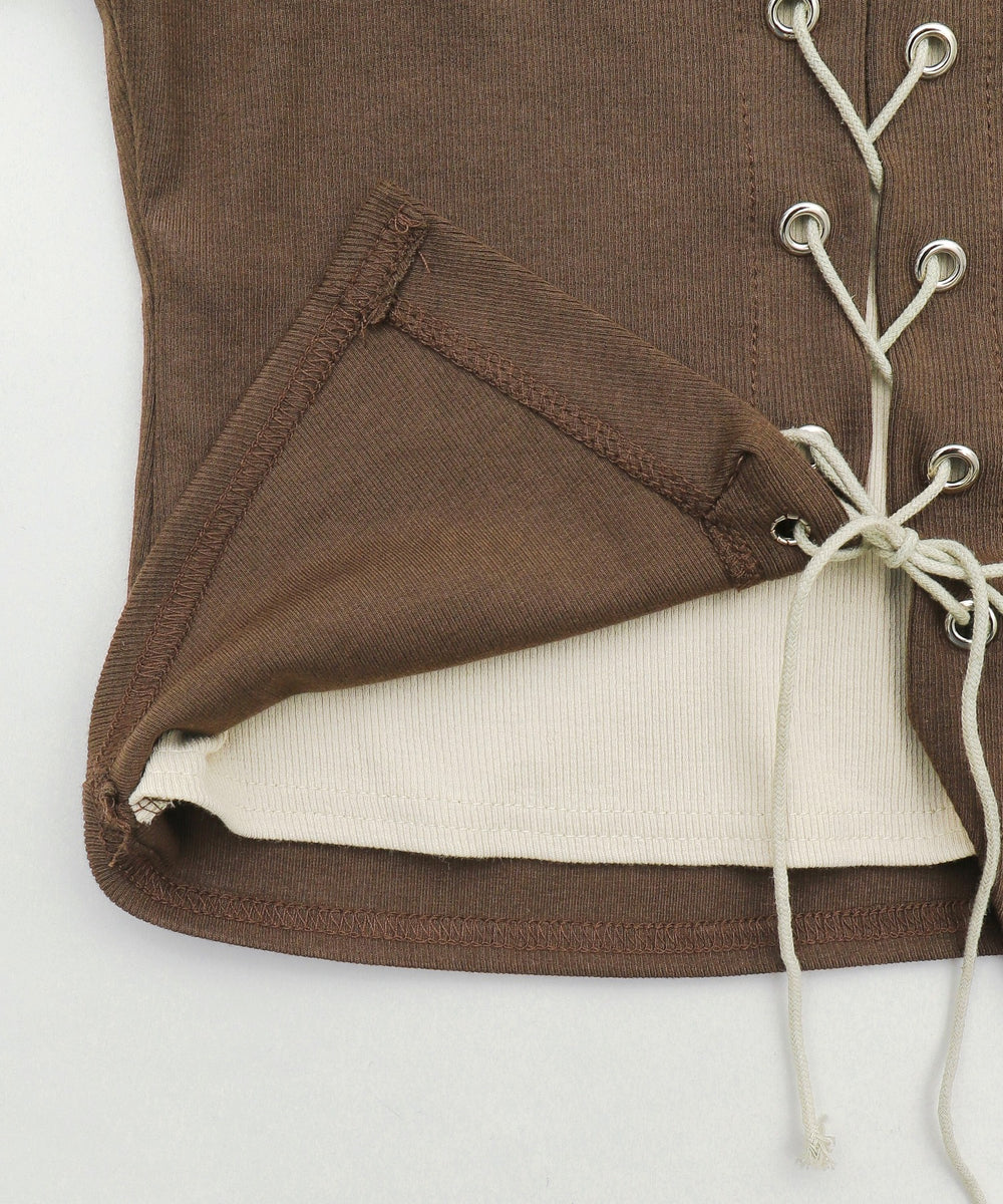 フロントレースアップレイヤードT