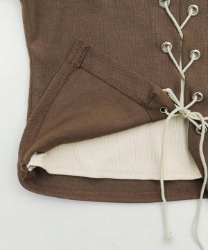 フロントレースアップレイヤードT