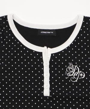 ヘンリーネックドッド刺繍ロゴT