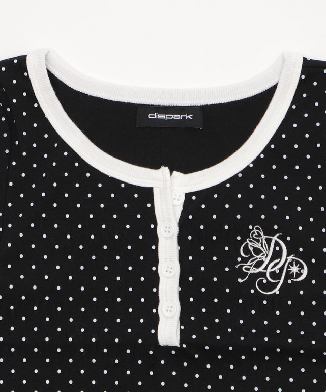 ヘンリーネックドッド刺繍ロゴT