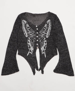 フロントボタンバタフライカーデ