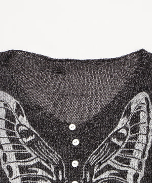 フロントボタンバタフライカーデ