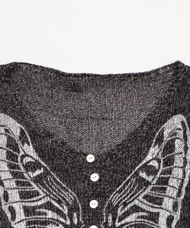 フロントボタンバタフライカーデ