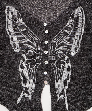 フロントボタンバタフライカーデ