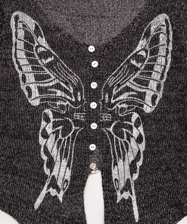 フロントボタンバタフライカーデ