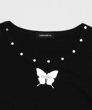 スタッズバタフライピチT