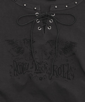 レースアッププリントピチT