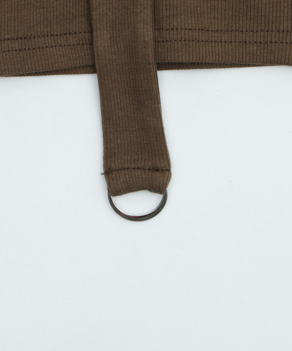 WジップスタッズクロップドSSトップス