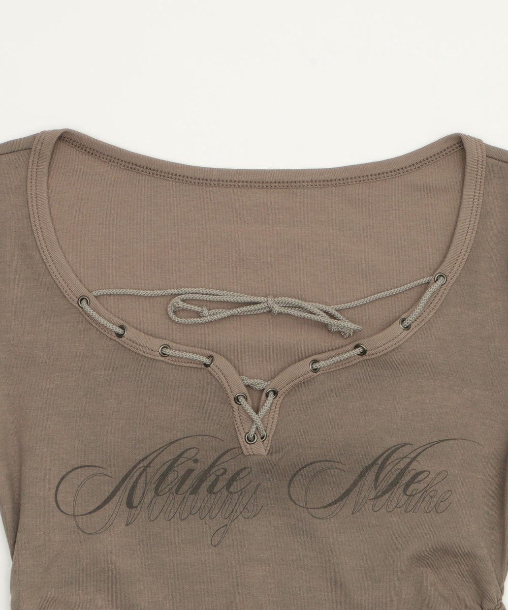 サイドギャザーハトメストリングT