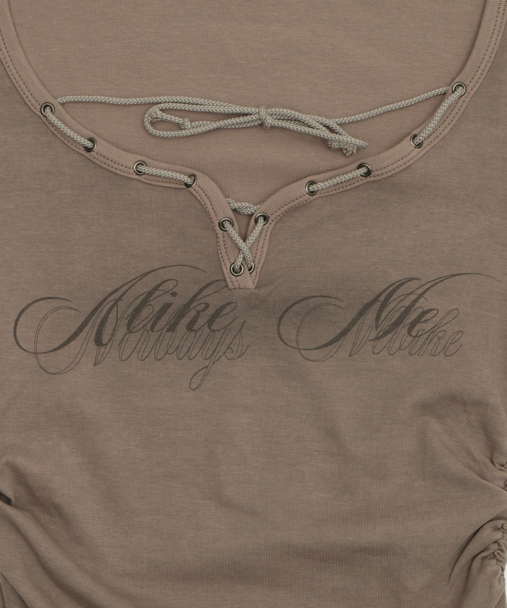 サイドギャザーハトメストリングT