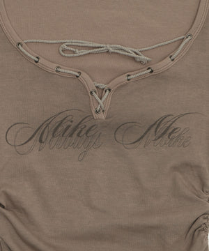 サイドギャザーハトメストリングT