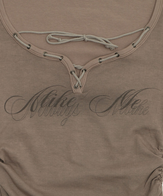 サイドギャザーハトメストリングT