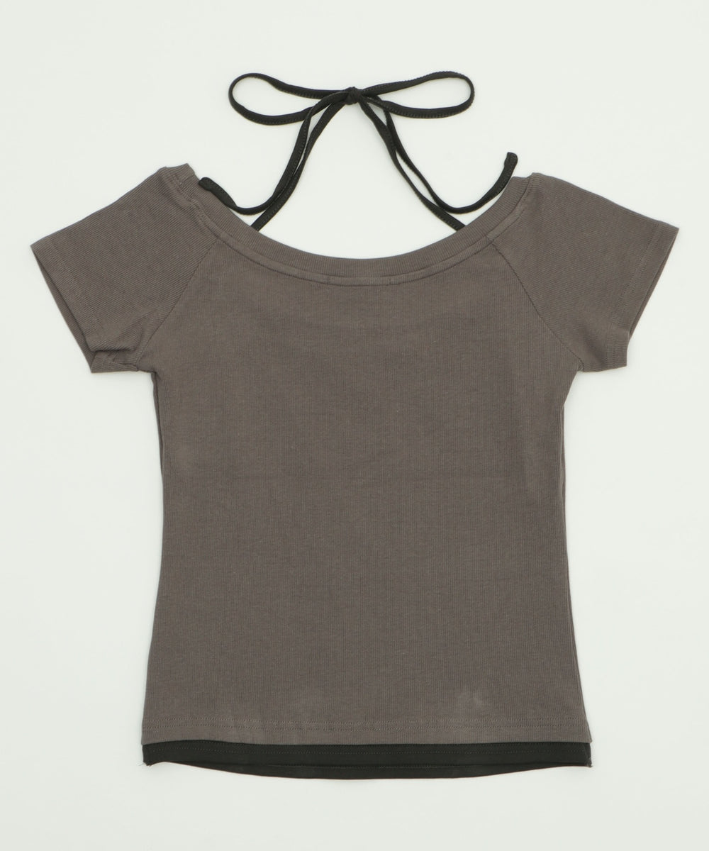 ハトメレイヤードグラフィックT