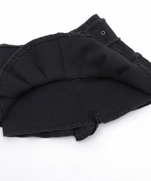 フリンジベルトプリーツデニムスカパン