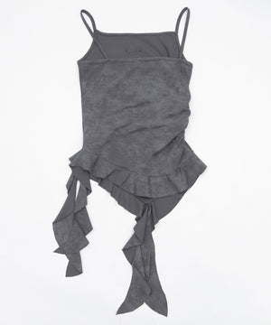 ブローチ付きフリルキャミワンピ