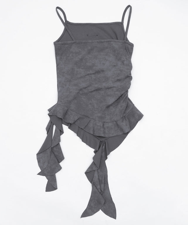 ブローチ付きフリルキャミワンピ