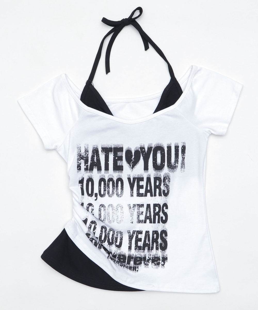 レイヤードプリントロゴT