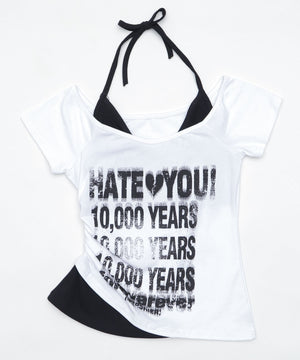 レイヤードプリントロゴT