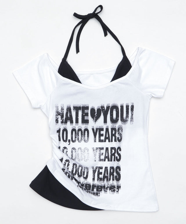 レイヤードプリントロゴT