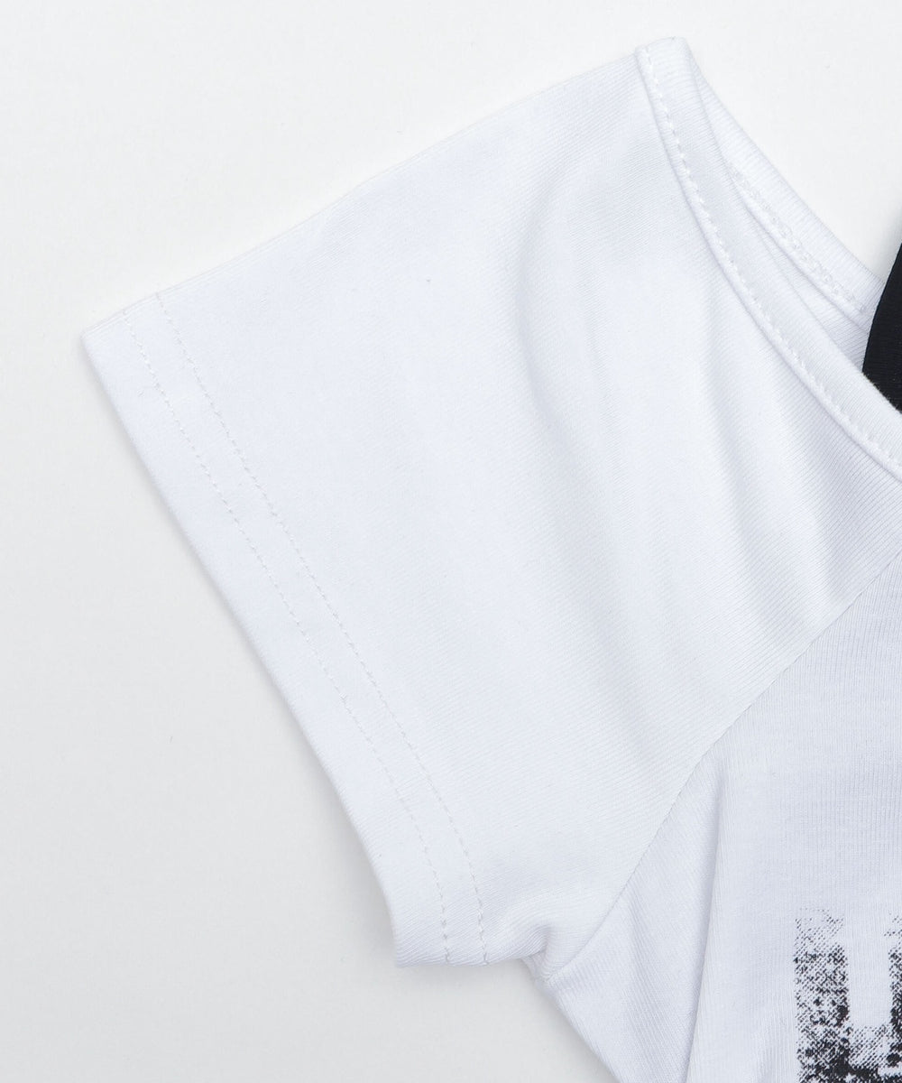 レイヤードプリントロゴT