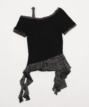 ベルトショルダーフリルT