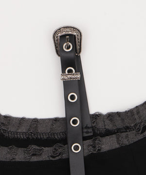 ベルトショルダーフリルT