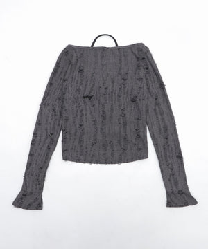 レイヤードダメージレースアップTOP