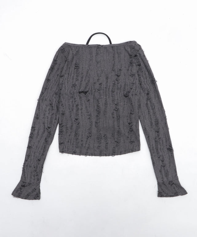 レイヤードダメージレースアップTOP