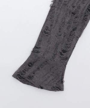 レイヤードダメージレースアップTOP