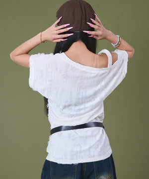 オフホワイト モデル：163cm F着用