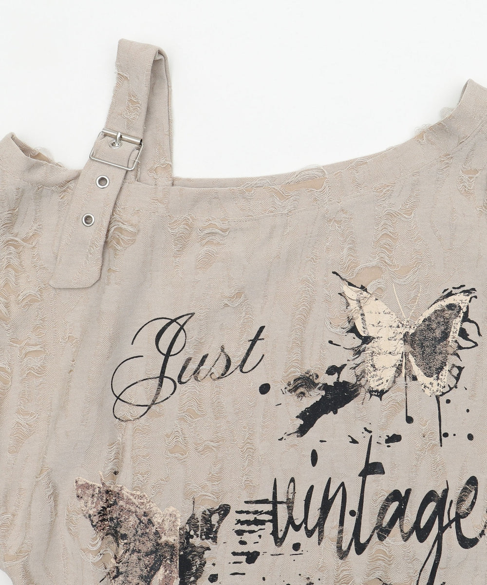 バタフライダメージショルダ－T