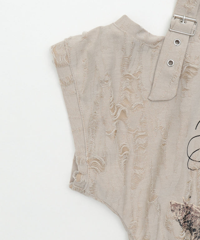 バタフライダメージショルダ－T