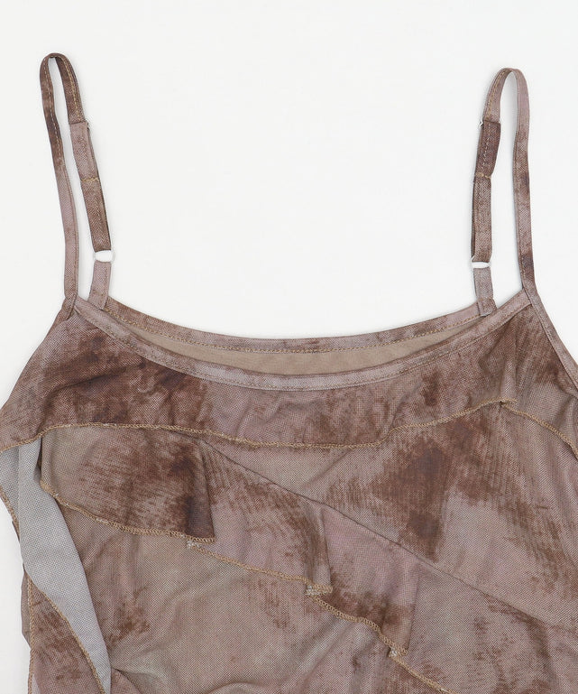 タイダイシアーサイドフリルキャミ