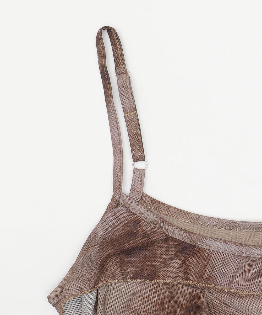 タイダイシアーサイドフリルキャミ