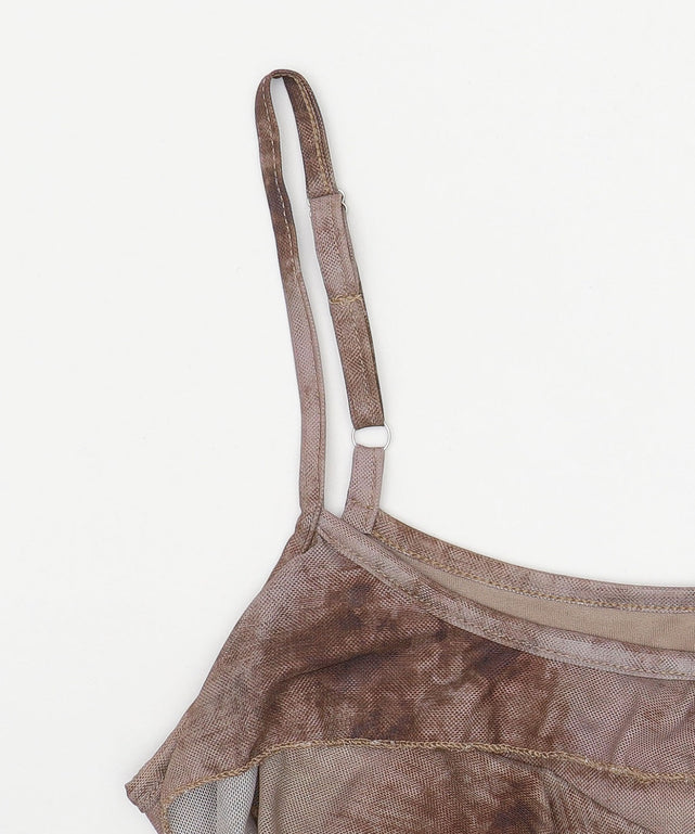 タイダイシアーサイドフリルキャミ