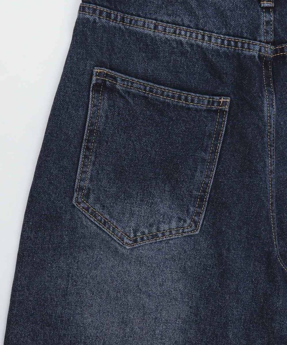 スカーフ付きワイドデニムハーフパンツ