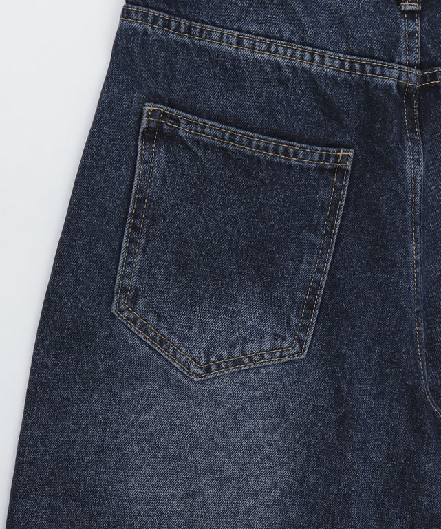 スカーフ付きワイドデニムハーフパンツ