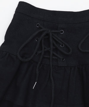 レースアップティアードミニスカパン