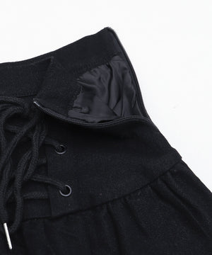 レースアップティアードミニスカパン