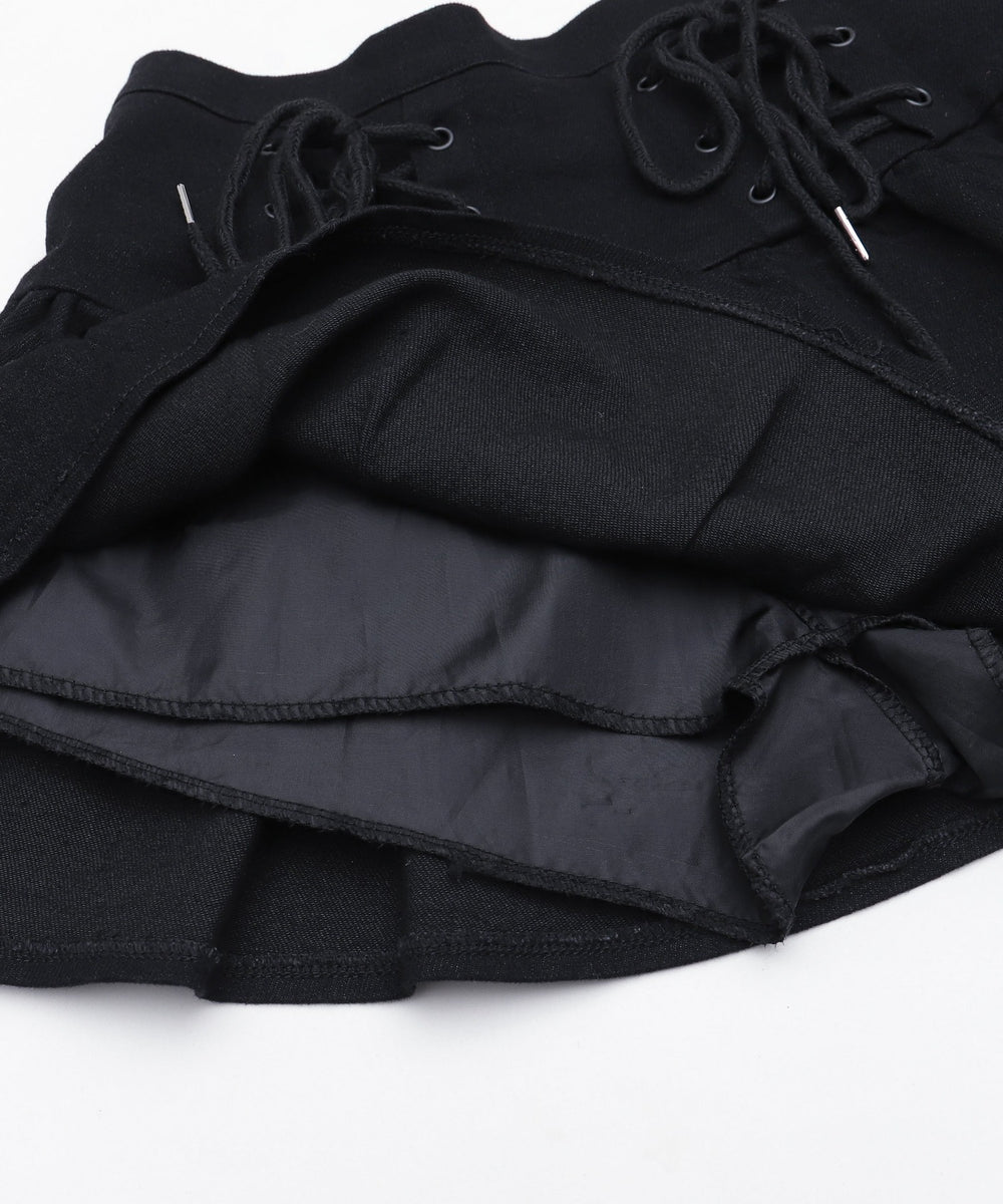 レースアップティアードミニスカパン