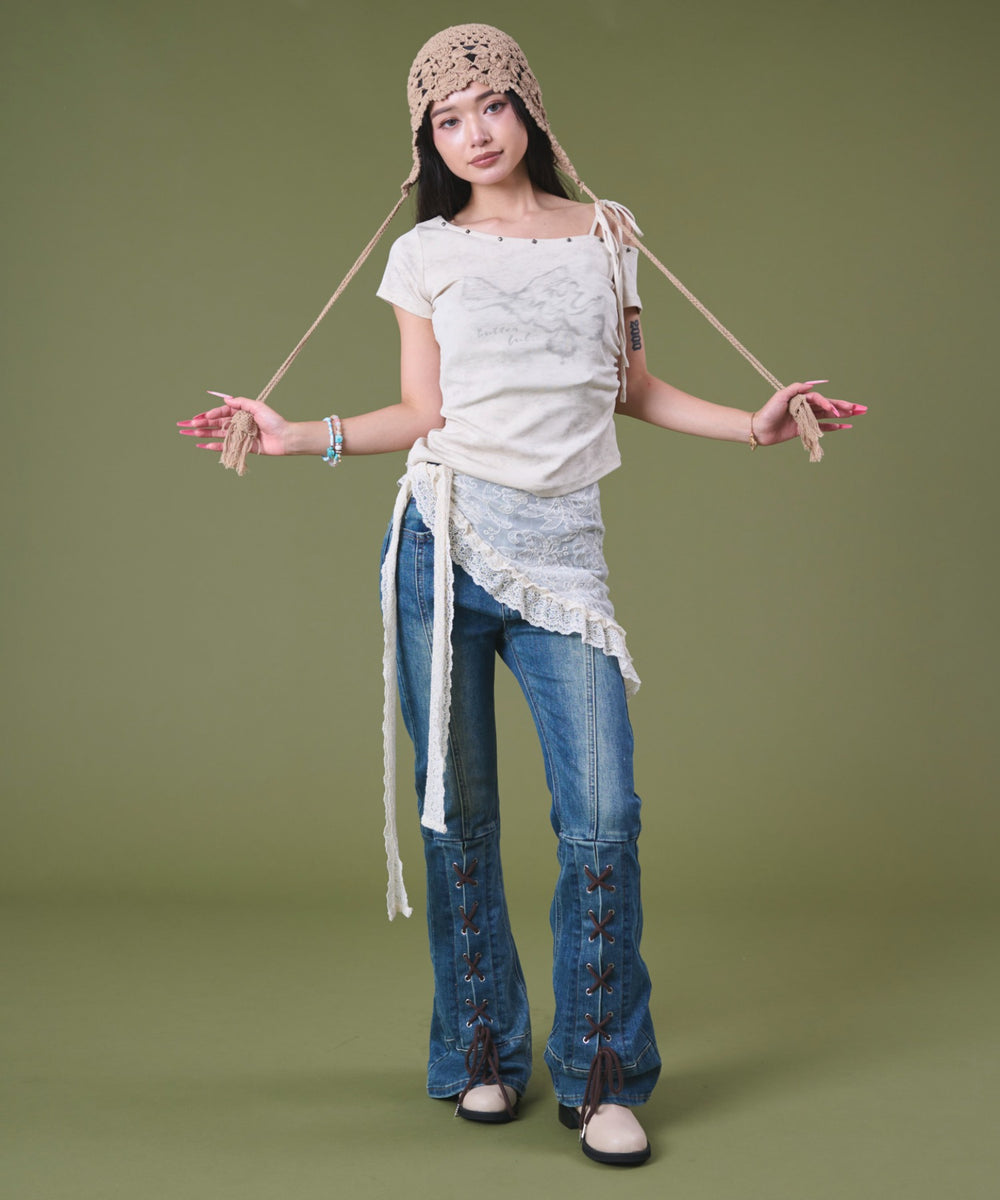 ベージュ モデル：163cm F着用