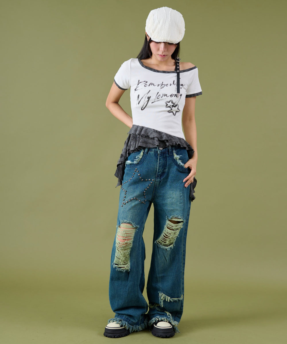 デニム中濃 モデル：160cm S着用