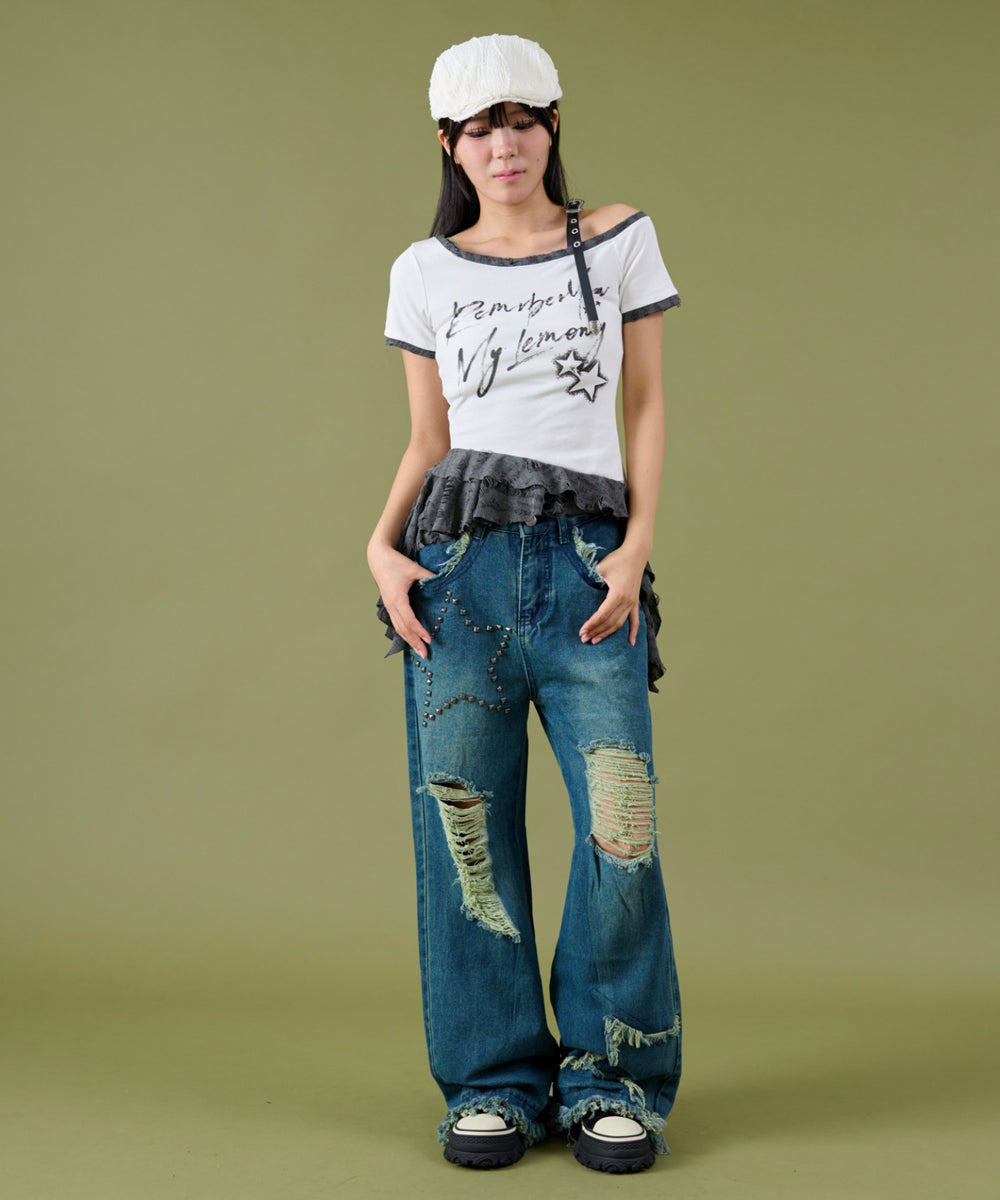 デニム中濃 モデル：160cm S着用